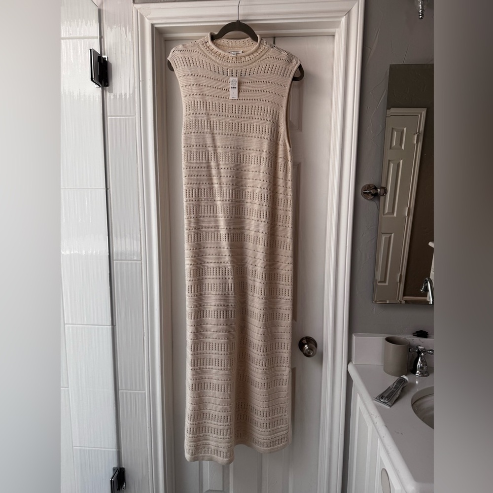 NWT Talbots Haven Size Large Cream Sleeveless Maxi Dress